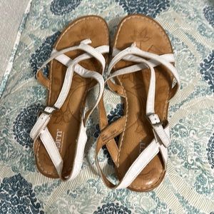 White summer born sandals.